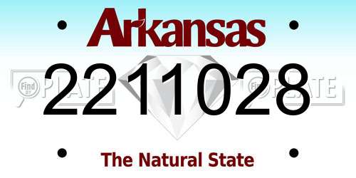 2211028 Arkansas License Plate