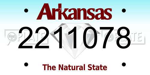 2211078 Arkansas License Plate