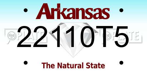 22110T5 Arkansas License Plate