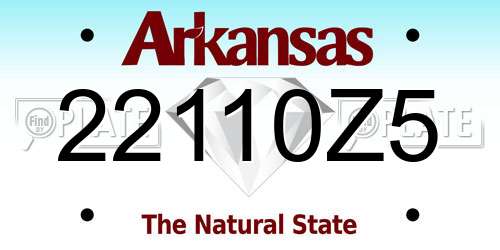 22110Z5 Arkansas License Plate