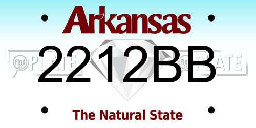 2212BB Arkansas License Plate