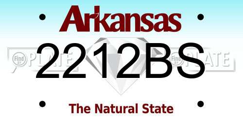 2212BS Arkansas License Plate