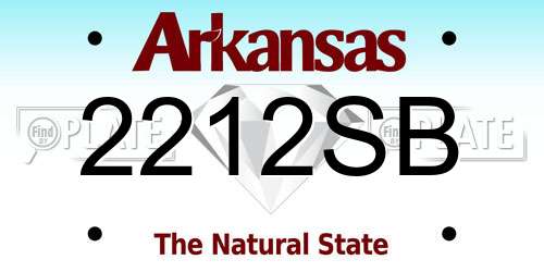 2212SB Arkansas License Plate