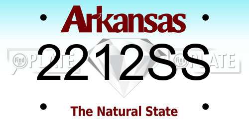 2212SS Arkansas License Plate