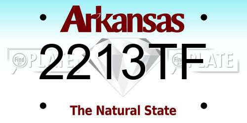2213TF Arkansas License Plate