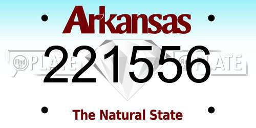 221556 Arkansas License Plate