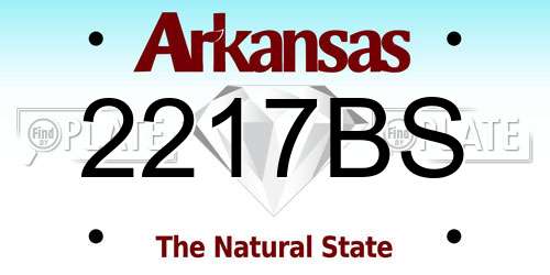 2217BS Arkansas License Plate