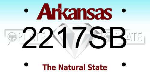 2217SB Arkansas License Plate
