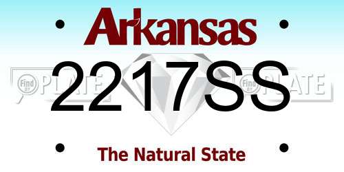 2217SS Arkansas License Plate