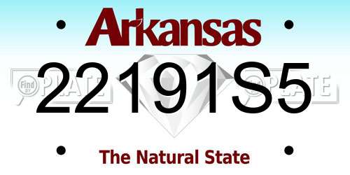 22191S5 Arkansas License Plate