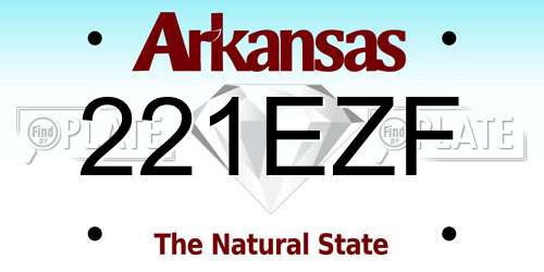 221EZF Arkansas License Plate