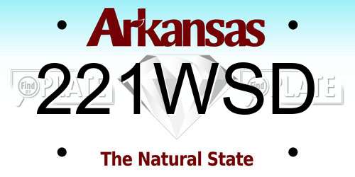 221WSD Arkansas License Plate