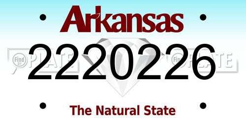 2220226 Arkansas License Plate