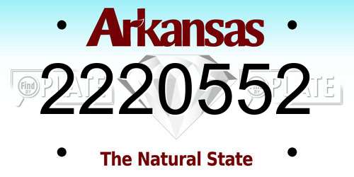 2220552 Arkansas License Plate