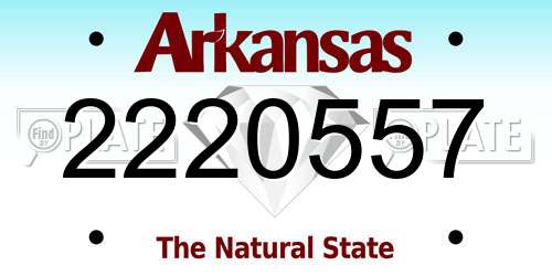 2220557 Arkansas License Plate