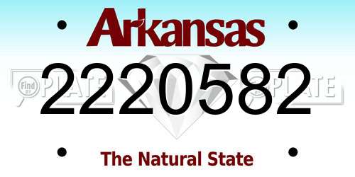 2220582 Arkansas License Plate