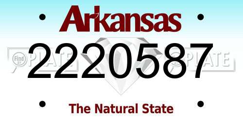 2220587 Arkansas License Plate