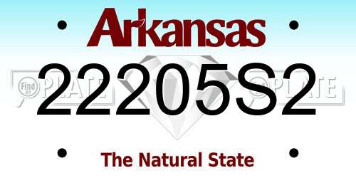 22205S2 Arkansas License Plate