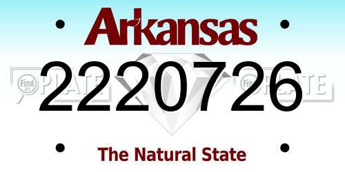 2220726 Arkansas License Plate