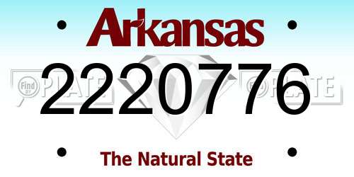 2220776 Arkansas License Plate