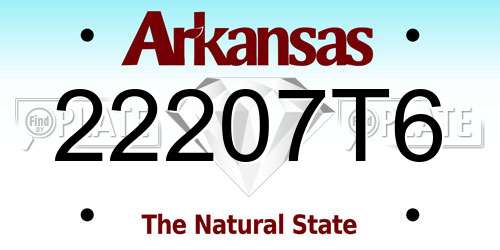 22207T6 Arkansas License Plate