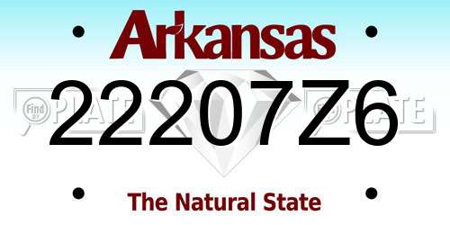 22207Z6 Arkansas License Plate