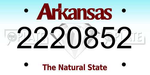 2220852 Arkansas License Plate