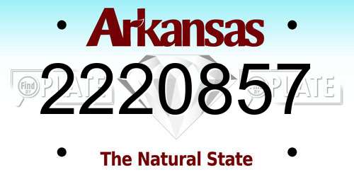 2220857 Arkansas License Plate