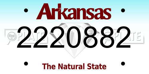 2220882 Arkansas License Plate