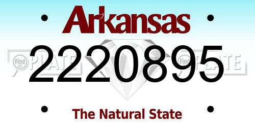 2220895 Arkansas License Plate