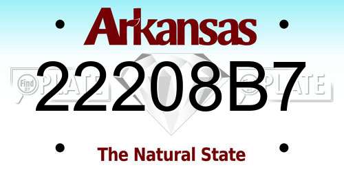 22208B7 Arkansas License Plate