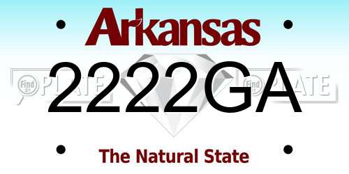 2222GA Arkansas License Plate