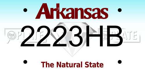 2223HB Arkansas License Plate