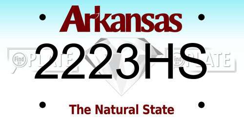 2223HS Arkansas License Plate
