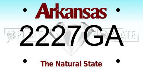 2227GA Arkansas License Plate