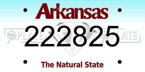 222825 Arkansas License Plate