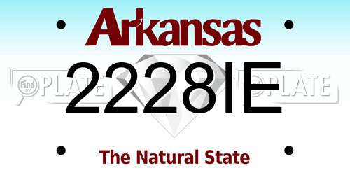 2228IE Arkansas License Plate