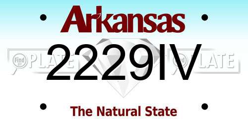2229IV Arkansas License Plate