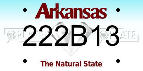 222B13 Arkansas License Plate