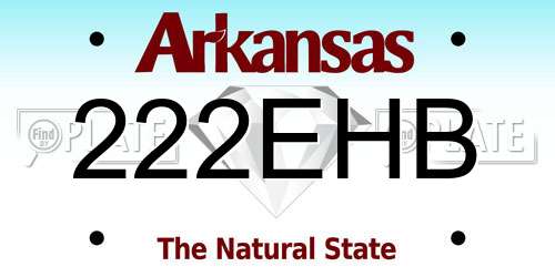 222EHB Arkansas License Plate