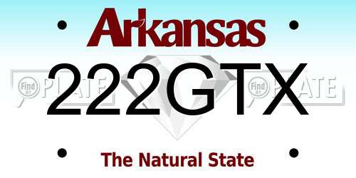 222GTX Arkansas License Plate