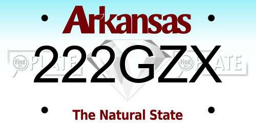 222GZX Arkansas License Plate