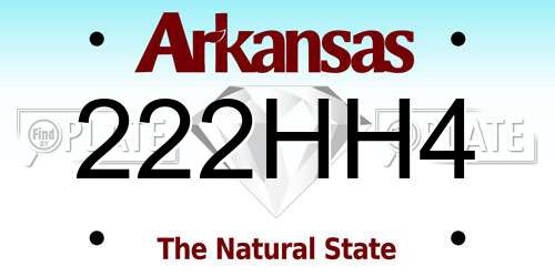 222HH4 Arkansas License Plate