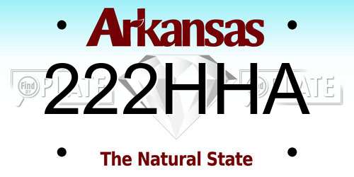222HHA Arkansas License Plate