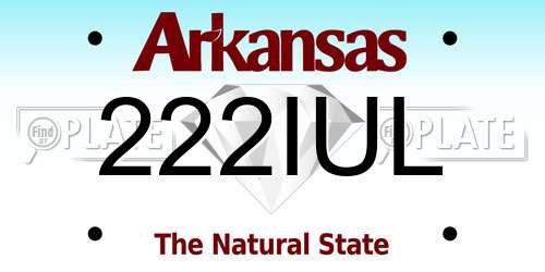 222IUL Arkansas License Plate