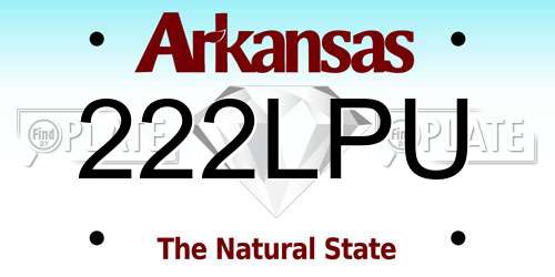 222LPU Arkansas License Plate