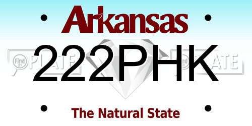 222PHK Arkansas License Plate