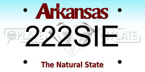 222SIE Arkansas License Plate