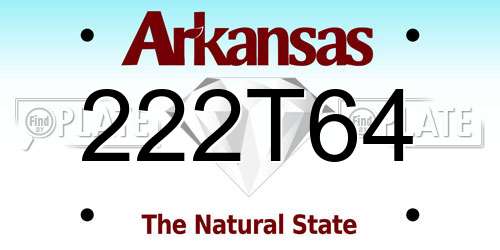222T64 Arkansas License Plate