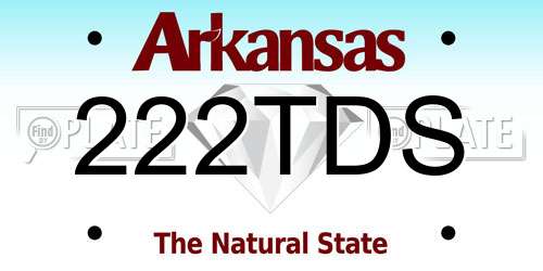 222TDS Arkansas License Plate